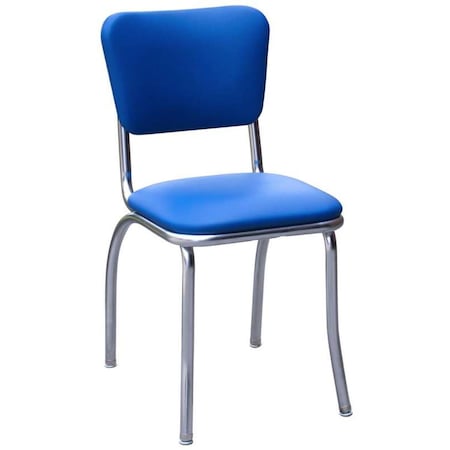 Richardson Seating Corp Richardson Seating Corp 4110RBL 4110 Diner Chair -Royal Blue- with 1 in. Pulled Seat -  Chrome - Royal Blue 4110RBL
